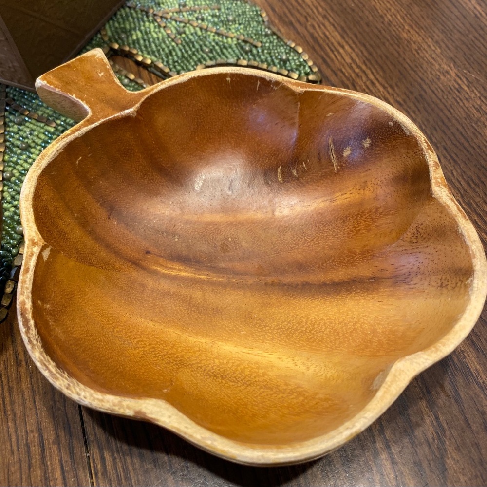 2 Vintage Monkey Pod Boho Wood Bowls - Picture 10 of 12
